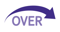 graphic with the word 'over' with a dynamic arrow curving over it