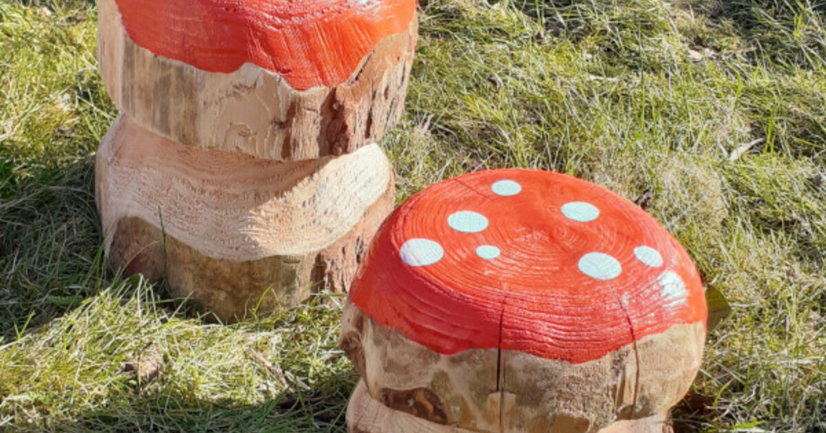 Painted Mushroom Seats Muddy Faces - Main Image