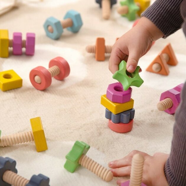 Rainbow Wooden Nuts & Bolts Muddy Faces