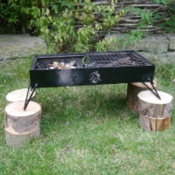 double firebox on raised logs