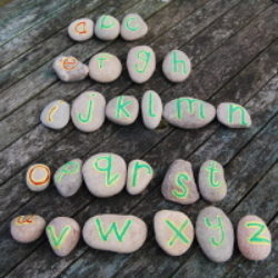 painted stones writing