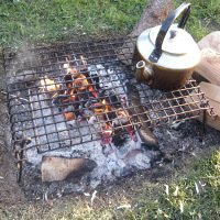 cooking potatoes in the embers