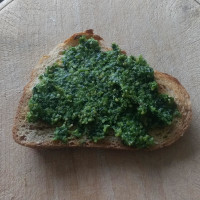 wild garlic pesto on toast