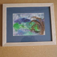 wet felt picture in frame