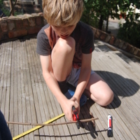 child using secateurs