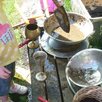 weighing and measuring with mud