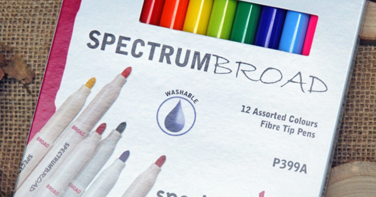 Manuscript Callicreative Broad Nib Felt Tip Pens – 12 Assorted Colors, Washable Ink