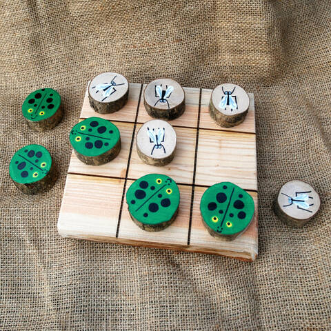 Hand Painted Tic Tac Toe Set - Frogs & Flies
