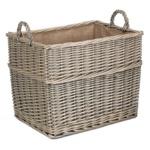 Large Hessian Lined Basket