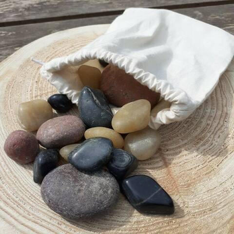 Mixed Polished Pebbles in a Bag