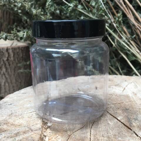Clear Plastic Jar with Lid - 225ml