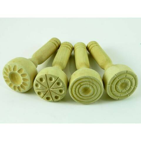 Wooden Paint & Clay Stampers - set of 4