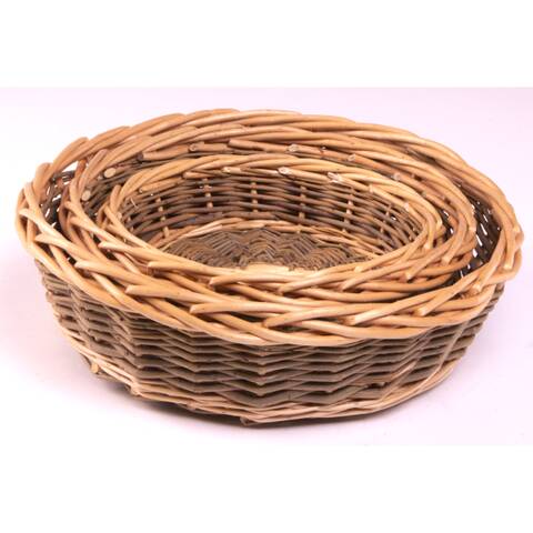 Round Tray Baskets - Set of 3