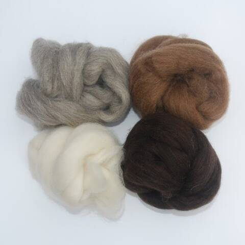 Mixed Shetland Felting Wool - Natural