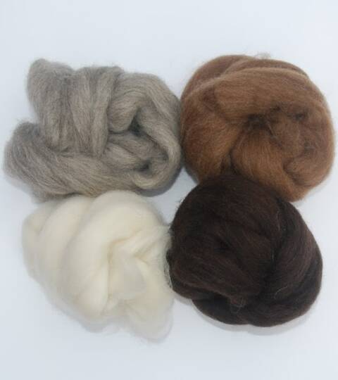 Mixed Shetland Felting Wool - Natural