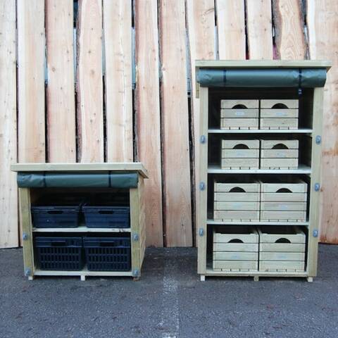 Outdoor Storage Sheds with Crates