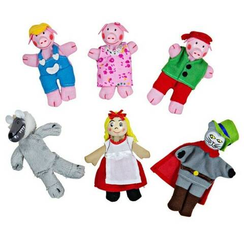 Red Riding Hood Finger Puppets - Set of 6