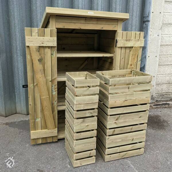 Lockable Outdoor Storage Sheds with Stackable Wooden… Muddy Faces
