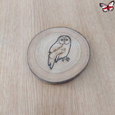UK Wood Owl Coaster