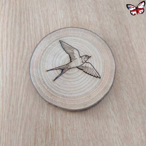 UK Wood Swallow Coaster