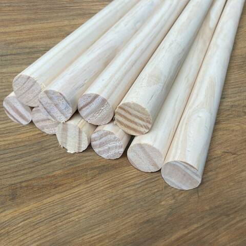 Woodworking Dowels 80cm - 10pk