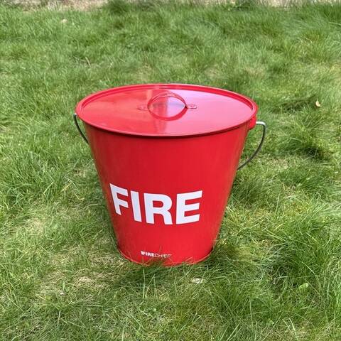Metal Fire Bucket with Lid