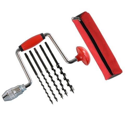 Brace Drill with 5 drill bits & bag (Kids at Work)