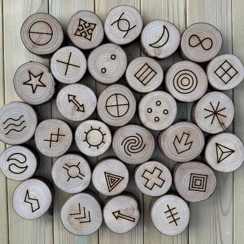 Wooden Mark Making Symbols - Pack of 30