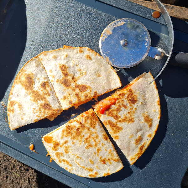 Bristol FS campfire quesadilla cut up 60x06 Bristol FS campfire quesadilla cut up 60x06