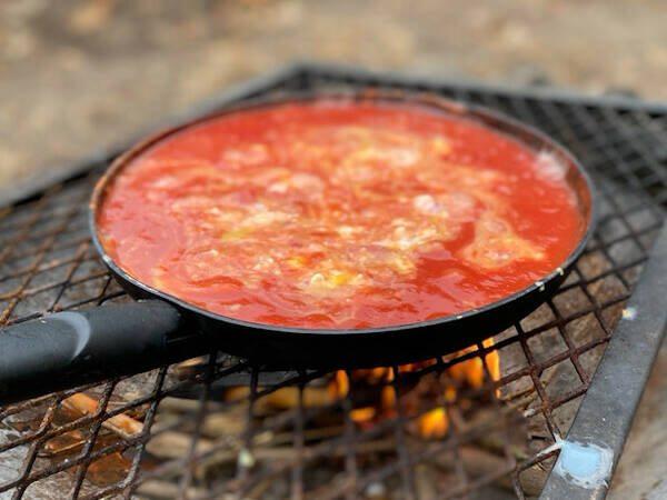 Milford Pre School Plus campfire Shakshuka 60x60