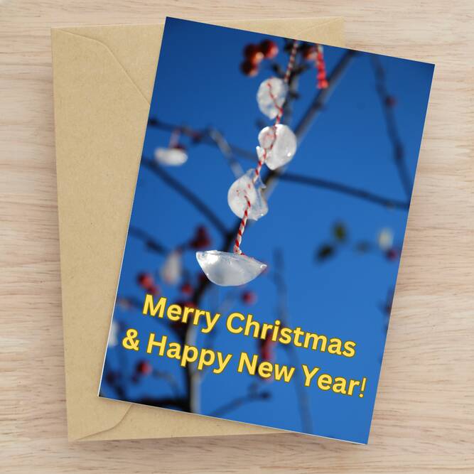 Ice mobile Christmas card mock up