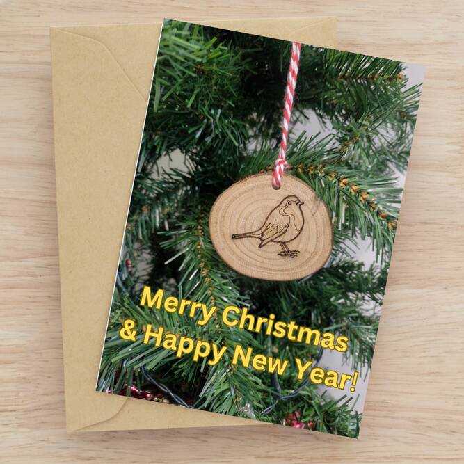 Robin christmas card mock up