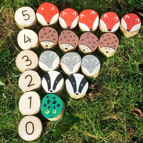 Hand Painted Counting Set 1-5 - Animals