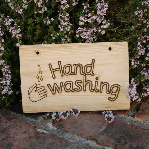 Rustic Sign - Hand washing