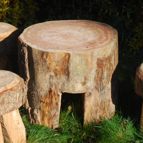 Hand Carved Table & Stools