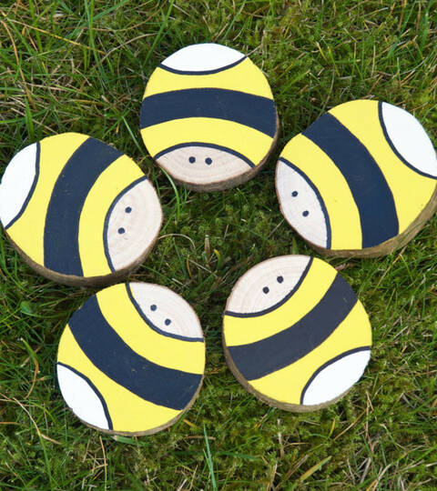Hand Painted Bees - Set of 5