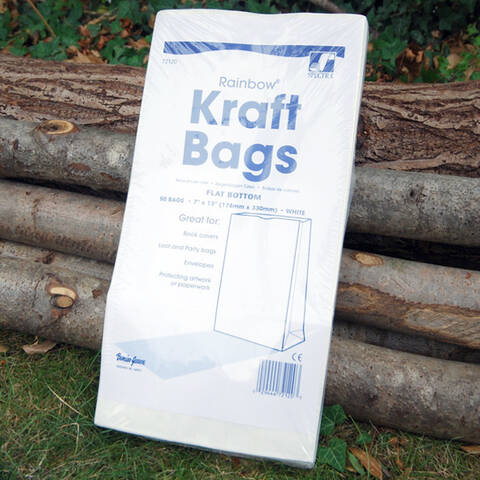 Large White Kraft Bags - Pack of 50