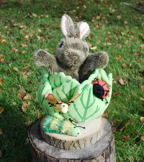 Rabbit in a Lettuce Hand Puppet