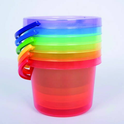 Translucent Colour Bucket Set - Pack of 6