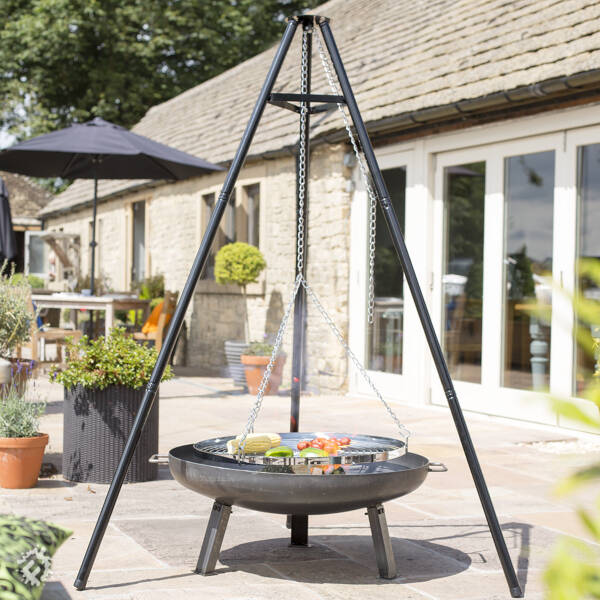 Tripod With Hanging Grill 172cm, Diy Fire Pit Tripod Grill