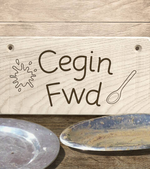 Wooden sign - Cegin Fwd (Welsh - Mud Kitchen)