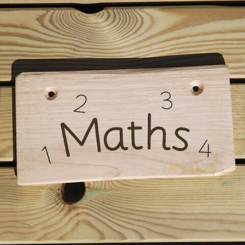 Wooden sign - Maths