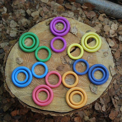 Wooden Rainbow Rings